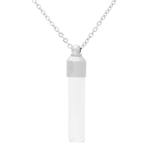 Xusamss Fashion Stainless Steel Glass Container Tube Ashes Urn Pendant Keepsake Cremation Memorial Necklace