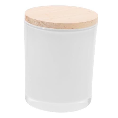 ULTECHNOVO Tarro de Vela de Vidrio con Tapa de Madera Portavelas Decorativo para Hacer Velas DIY Recipiente Elegante para Ambientación y Decoración del Hogar