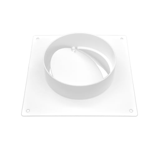 H&C VENT Wandflansch für Klima & Lüftungssystem - Wand Flansch, Rohrverbinder & Wandanschluss - Schlauch Adapter für Abluftschlauch, Lüftungsschlauch, Klimaanlage (Mit Ventil I Wand, Ø 150 mm)