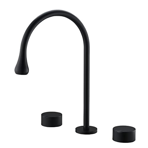 Robinets de lavabo de salle de bains eau chaude et froide noir robuste