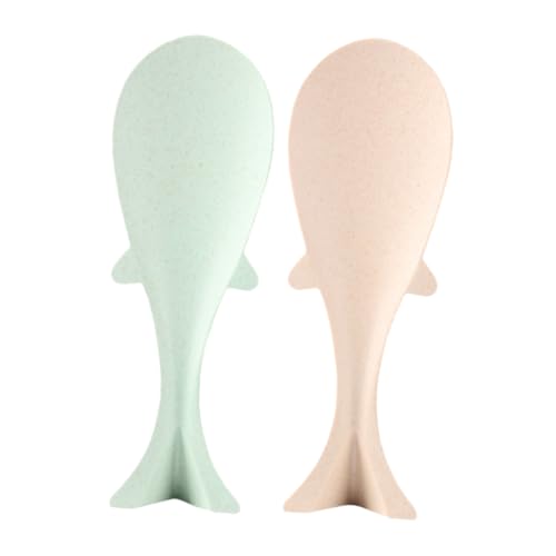 SOLUSTRE Family-friendly Rice Spoon Set Fish Shaped Nonstick Thickened Stand up for Rice Serving Cooking