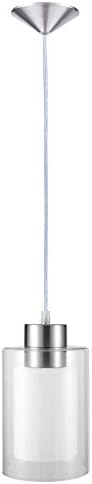 Ntsunxeko Pendant Light Contemporary Mini Pendant Lighting Adjustable Single Pendant Hanging Light for Kitchen Island Dining Room with Clear and White Glass in Brushed Nickel