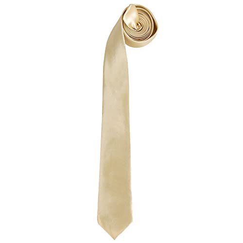 Image of Men's Satin Slim Necktie for Formal Wear | Premium Solid Tie for Office, Wedding, Business Meetings, Party & Interview | Stylish Silk Feel Neck Tie for Men with Pocket Square