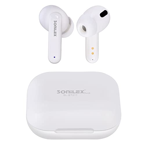 Image of SOniLEX AIR-8 True Wireless Ear Buds SL-BT-211 (White) with Bluetooth Version 5.0, Microphone, Light Weight Design, Quick Connect Technology, Super BASS, Hi-Fi Sound, Touch Sensor Controls