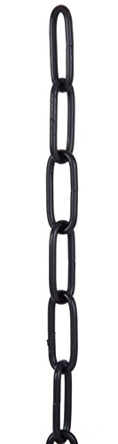 Image of B&P Lamp Satin Black 6 Gauge Straight Sided Oval Chain