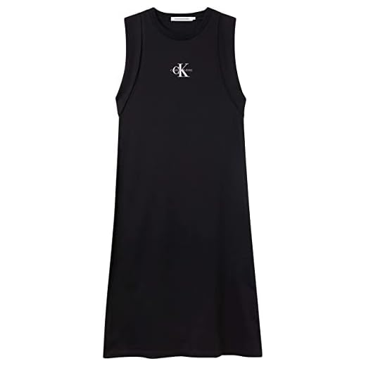 Calvin Klein Jeans Dam stickad T-shirt klänning, Ck svart, XS