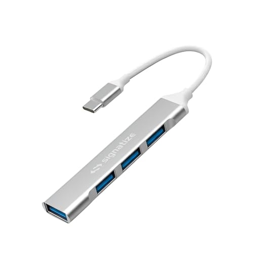 Image of 4-in-1 Multi-Port USB Hub Type C, High-Speed Data Transfer, 1 USB 3.0 and 3 USB 2.0 Ports, Compatible with Laptop, PC, MacBook, Mini, iMac, Tablet, Mobile Phones