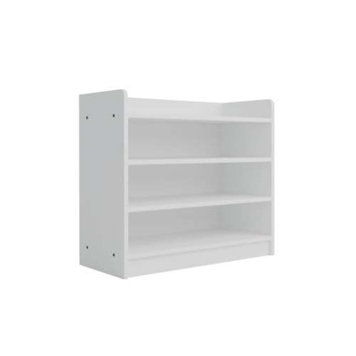 Image of Hex Shoe Rack 4-Tier Wooden Shoe Storage Rack, 68 x 31 x 60 cm, White
