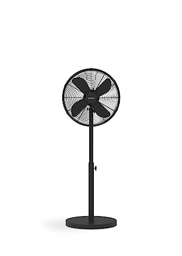 CREATE / AIR STAND EASY/Ventilador de pie oscilante negro / 50W, altura regulable y ajustable, 3 velocidades, sistema de seguridad, Ø40, mortor de cobre