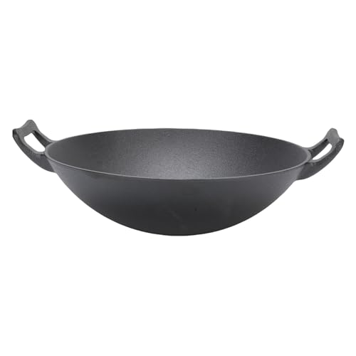 Wok de hierro fundido redondo con doble asa 32 cm miniatura 2