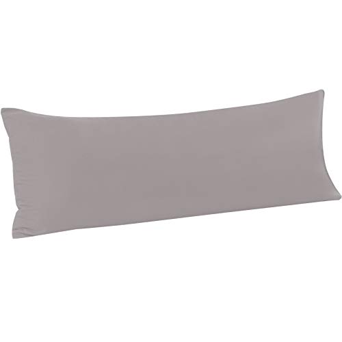 FLXXIE Body Pillow Cover - Super Soft Microfiber 20x54 Body Pillow Case - Envelope Closure, Wrinkle, Stain Resistant Smoky Grey Body Pillowcase, 20x54, Smoky Grey