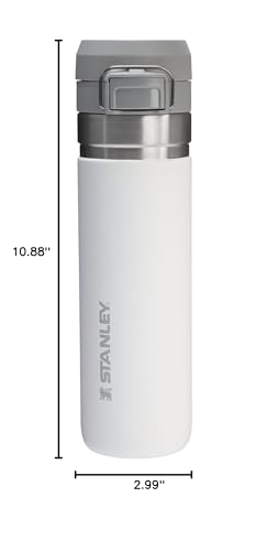 Image of Stanley Quick Flip GO Water Bottle 24 oz | Push Button Lid | Leakproof and Packable for Travel and Sports | Insulated Stainless Steel | BPA-Free | Frost