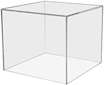 Acrylic Display Box Platform 7 Inch Wide Desktop Art Sculpture Pedestal Flippable Collectible Cover Trophy Stand Showcase Stand Expo Event Wedding Reception Square Cube By Marketing Holders