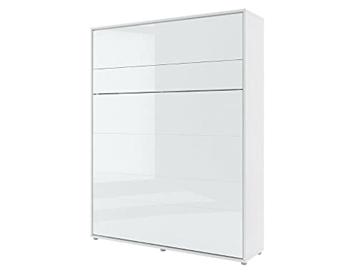 Lenart Kastbed, wandklapbed, 160 x 200 cm, bed concept, verticaal, wit hoogglans - Image 5