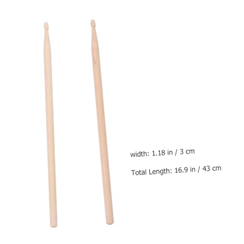 Par de baquetas pesadas de madera para batería, hechas de nogal, para sonido más completo y rendimiento robusto miniatura 6