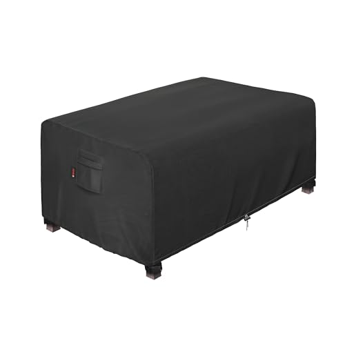iBirdie Rectangular Gas Fire Pit Table Cover 42 x 24 inch Outdoor Waterproof and Weatherproof Heavy Duty 600D Patio Fireplaces Coffee Table Cover