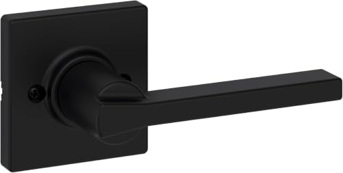 Image of Kwikset Casey Dummy Door Handle,Sided Lever for Closets,French Double Doors,and Pantry,Matte Black Non-Turning Reversible Interior Push /Pull Lever,with Microban Protection,(Pack of 12)