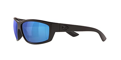 Costa Del Mar Men's Saltbreak Polarized Rectangular Sunglasses, Blackout/Grey Blue Mirrored Polarized-580G, 65 Mm #TOP2