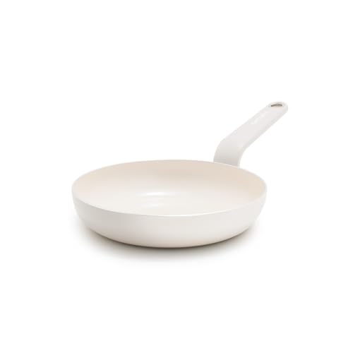 Image of GreenPan Rio Advanced 8 inch Frying Pan Skillet, Ceramic Nonstick PFAS-Free, Induction Ready, Dishwasher and Oven Safe, Cream White