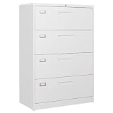 BYNSOE File Cabinet with Lock 4 Drawer Vertical File Cabinets for Legal/Letter A4 Size Metal Filing