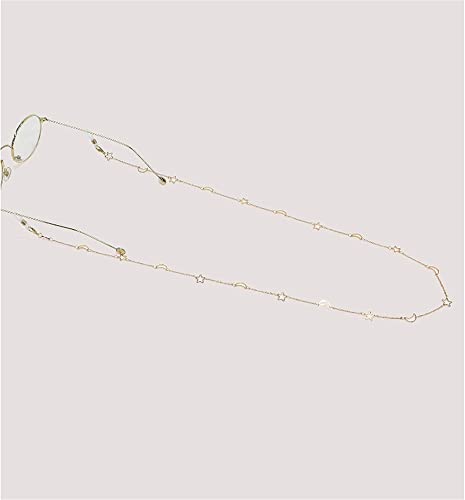 Glasses Eyeglass Chains For Women Metal Star And Moon Mask Chains Elegant Chains Eye Glasses Chain String Holder (Color : Gold, Size : 27.56 Inches) #TOP3