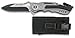 Albainox 19461GR1003 Coltello grigio sicurezza EMS manico in alluminio lama senza sega da 8,1 cm con punta rompivetro e taglierino cintura di sicurezza, custodia in nylon