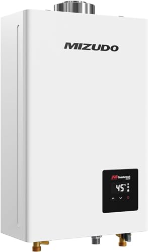 MIZUDO Gas Water Heater LPG Propane Indoor Instant Hot Tankless with Led Display for Bath Home Waterproof [Energy Class A]