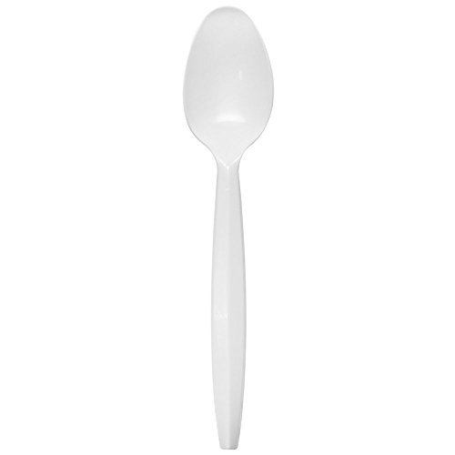 KaratLollicup U2013W Medium-Heavy Weight Disposable Teaspoon, 5.9" Length, White (Pack of 1000)