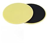 ERYUE Sliding Disc Fitness Core Slider for WoodCarpetRugTile Surfaces, 2PCS Exercise Disc for All Muscle Groups, ABS Material (Light greenPink) (Yellow)