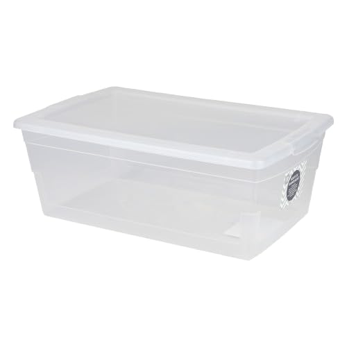 Urban living SUZIE BOITE DE RANGEMENT EN PLASTIQUE 9L AVEC COUVERCLE CLIP 38X24XH14CM