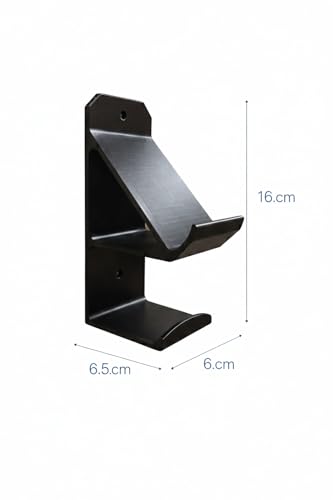 Image of Wall Mount Controller & Headset Holder (Black), Gaming Organizer with 3M Adhesive, No Drill Wall Mounted Stand for PS5 /PS4 /Xbox Controllers & Headphones (16 cm)