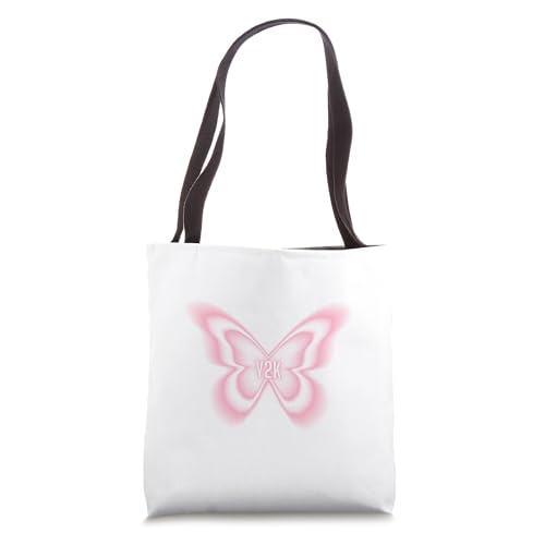 Y2K BUTTERFLY TECHNO 2000 PASTEL NOSTALGIA TRENDING WINGS Tote Bag
