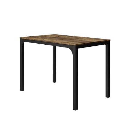 Vicco Esstisch Fyrk, Tisch für das Esszimmer, Schwarz/Eiche rustikal, 110 x 70 cm