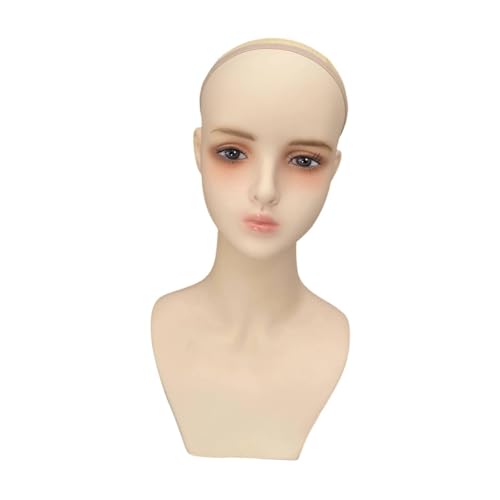 ChuYiElegance Cabeza de Maniquí Femenina, Soporte para Pelucas de Maniquí, Busto de Cabeza de PVC (para Pendientes Y Joyas)