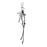 Cruces de metal con diseño de cuerda trenzada, llavero colgante para accesorio de moda cómodo
