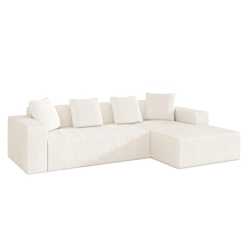 Canapé modulaire en L 3 places Blanc — Confort