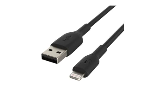 Belkin Câble Lightning (câble Boost Charge Lightning vers USB pour iPhone, iPad, AirPods ; câble de recharge certifié MFi pour iPhone ; noir, 1 m)