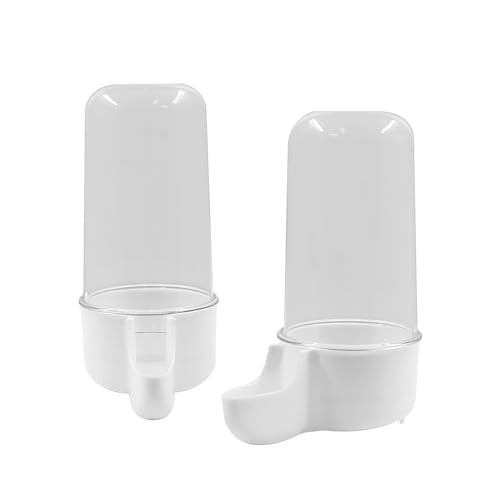 Uenhoy 2 Pcs Bird Feeder Plastic Parrot Drinker Water Feeder Bird Food Dispenser for Cage Watering Supplies for Parrot, Parakeets, Budgie, Lovebirds, 200ml/6.76 fl oz - Image 2