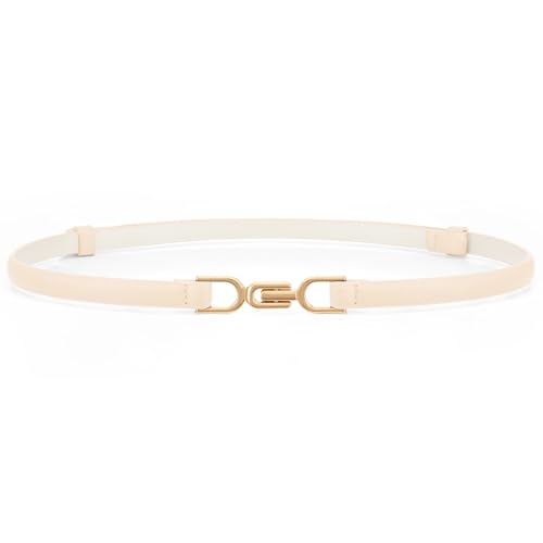 WHIPPY Women Skinny Leather Belt Adjustable Thin Waist Belt for Dress Pants Jeans