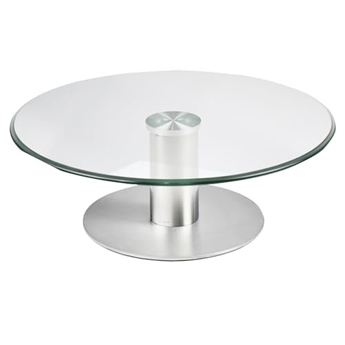 Lazy Susan - Bandeja giratoria de vidrio templado de 24 pulgadas para mesa de comedor, plato giratorio con rodamientos silenciosos, ideal para fiestas y reuniones familiares