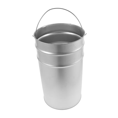 Caneca de basura metálica galvanizada portátil para cocina y exteriores