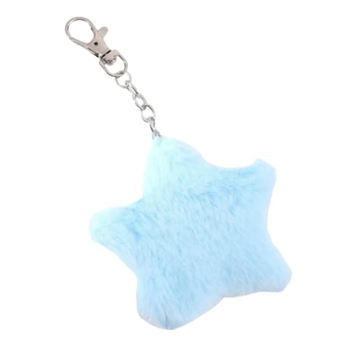 Cute Plush Five-pointed Star Charm Keychains Ornament Pendant Car Keyring