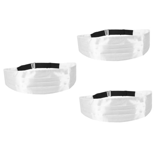 FRCOLOR 3pcs Men's Formal Suit Cummerbund Black Tuxedo Cummerbund Officer Style