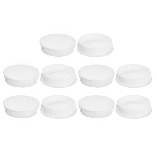 Image of uxcell 38mm /1.5 inch Plastic Hole Plugs, 10Pcs Flush Type Panel Round Snap in Fastener Knockout Locking Plugs for Furniture Insert End Caps Panels, White