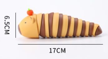2 PCS Fidget Capybara Toys for Adults,3D Articulated Caterpillar Sensory Stress Relief Flexible Hand Toy, Ideal Party Favor Colorful Office Desk Toys