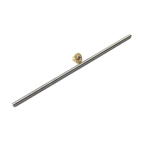Metal Ball Screw nut T8 Lead Screw Trapezoidal Linear Rod Lead 4mm with Copper Nuts Length 450mm 500mm 550mm 600mm(500mm)