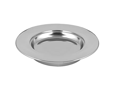 Mayur Exports Assiette à pain de communion en acier inoxydable de qualité supérieure pour églises et fournitures de communion (miroir argenté)