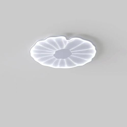 LLXDFUU Moderne Grande Salle de Lecture Plafonnier Blanc Semi Encastré Plafonnier Pour Chambre À Manger Salle À Manger Forme Feuille De Lotus Cuisine...
