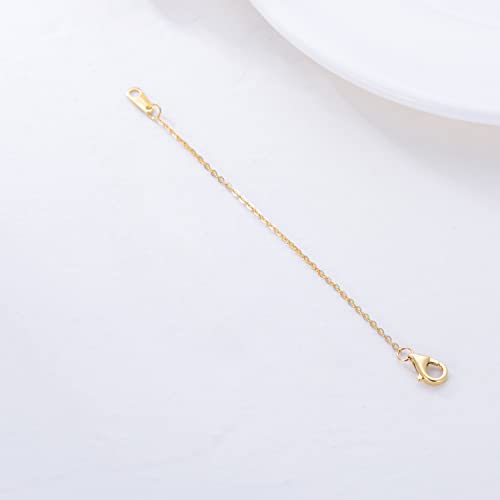 Image of 10k 14k Real Gold 1 inch /1.5 inch /2 inch /2.5 inch /3 inch /4 inch /5 inch Necklace Extender, Necklace Bracelet Extender Chain, Durable Gold Extender Chain, Adjustable Extension Chain for Necklace Bracelet Anklet
