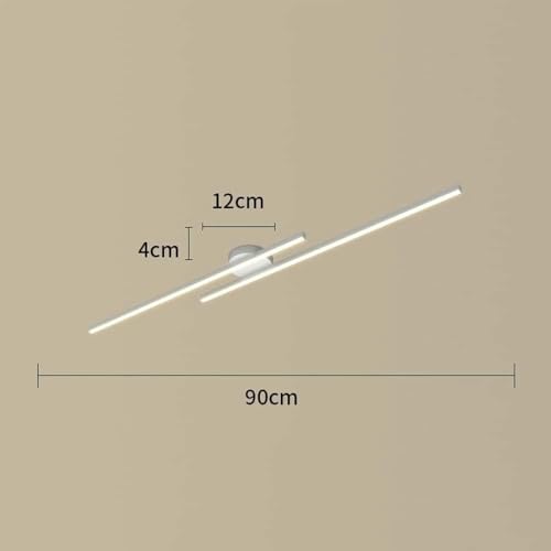 Lustre moderne en longue bande plafonnier linéaire foncé à éclairage LED minimaliste - 4